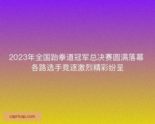 2023年全国跆拳道冠军总决赛圆满落幕 各路选手竞逐激烈精彩纷呈